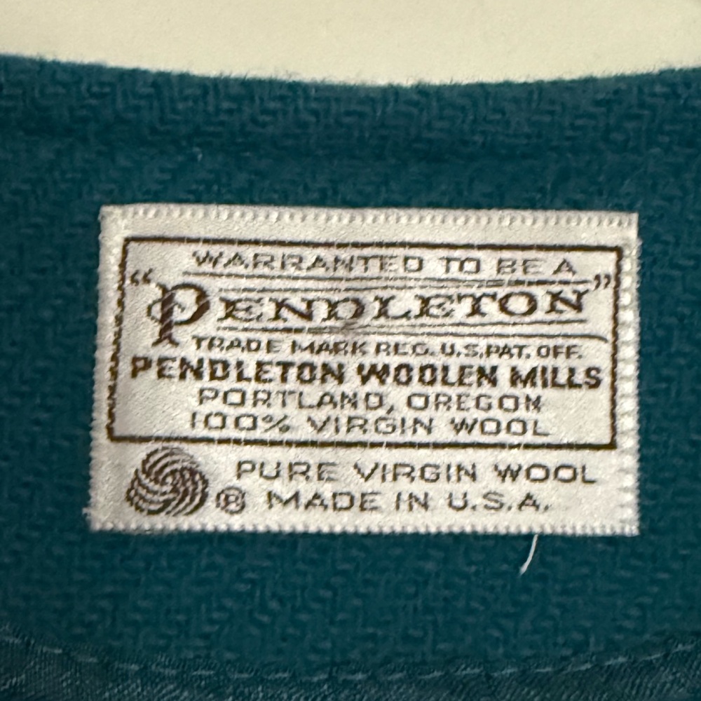 Pendleton Teal Collarless Wool Jacket - image 4